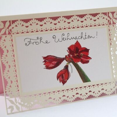 Folded card amaryllis