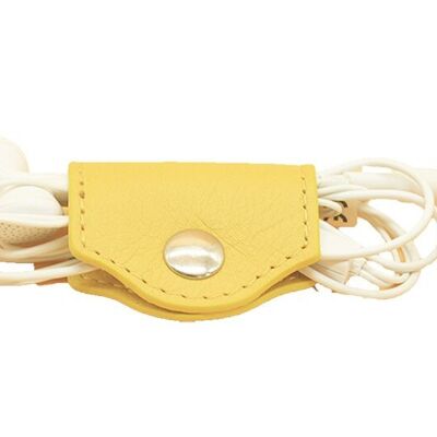 Yellow leather earphone case