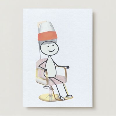Greeting card time for yourself - Robin going to the hairdresser