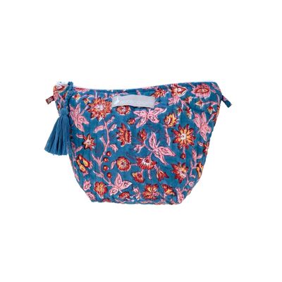 Trousse de toilette fleur bleue