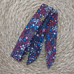 Bracelet foulard tissu montre bleu étoiles