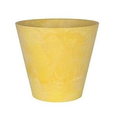 Yellow Artstone Claire plant pots 8x9cm