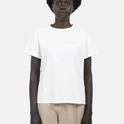 Lima LIM - Embroidered T-Shirt - Silica