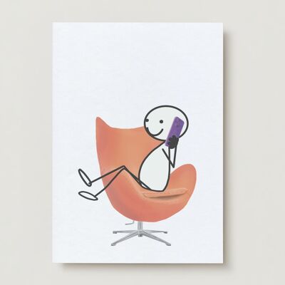 Greeting card, please call - Robin on the phone