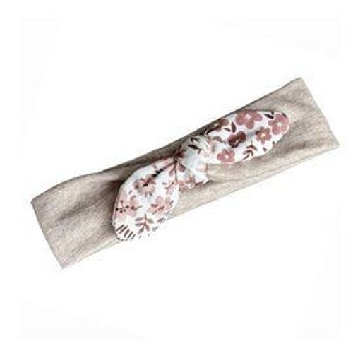 Babyhaarbandje Newborn zalm melange "vintage flower"  OK 4205