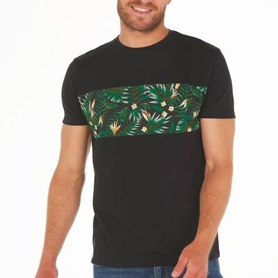 T-shirt nera con banda Tropic