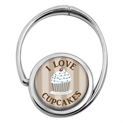 Colgador de bolso plegable Love Cupcakes marrón