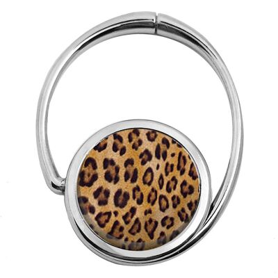 Colgador de bolso plegable de leopardo