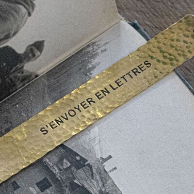 Brass bookmark "Send yourself in letters" #MP001