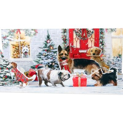 Tarjeta navideña en capas con perros navideños (10663)