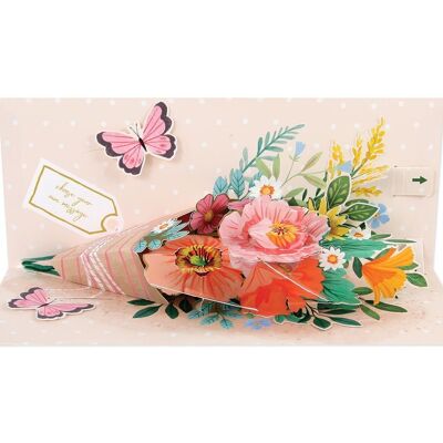 Carte de vœux superposée avec un beau bouquet (10631)