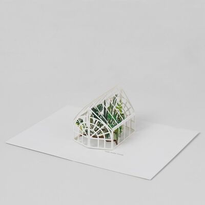 Tarjeta de felicitación con capa 3D de casa verde (9339)