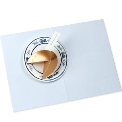 Tarjeta de felicitación con capa 3D de galleta de la fortuna (9341)