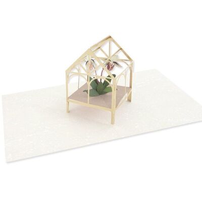 Tarjeta de felicitación con capa 3D de orquídeas (9326)