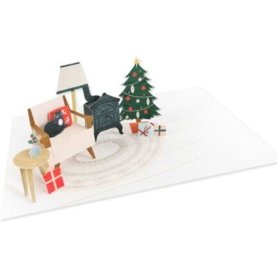 Carte de vœux en couche 3D pour logement confortable (9351)