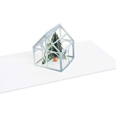 Tarjeta de felicitación con capa 3D de invernadero de invierno (9307)