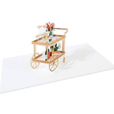 Carte de vœux couche 3D pour chariot de bar (9364)