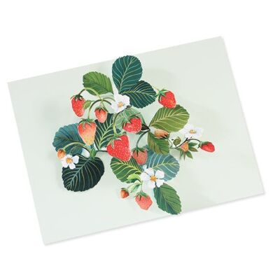 Tarjeta de felicitación con capa 3D de fresas (9317)