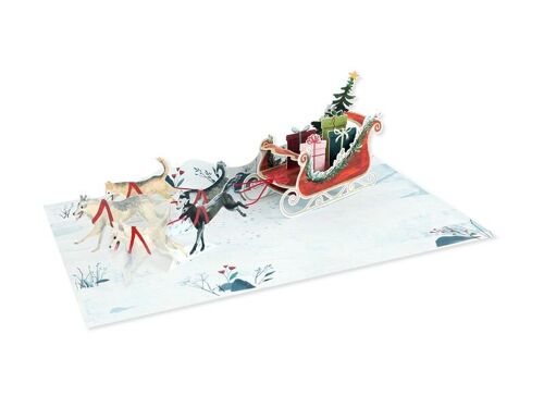 Sled Dogs 3D Layer Greeting Card (9321)