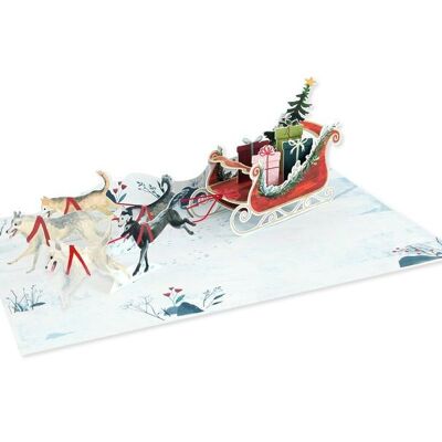 Sled Dogs 3D Layer Greeting Card (9321)