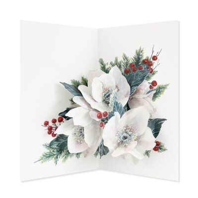 Christmas Rose 3D Layer Greeting Card (9352)
