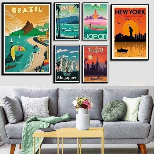 Affiches villes du monde - Poster pour décoration d'intérieur