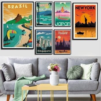 Affiches villes du monde - Poster pour décoration d'intérieur 1
