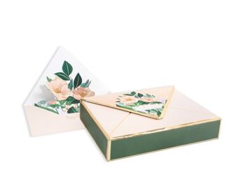Notes en boîte avec enveloppe florale (9292)