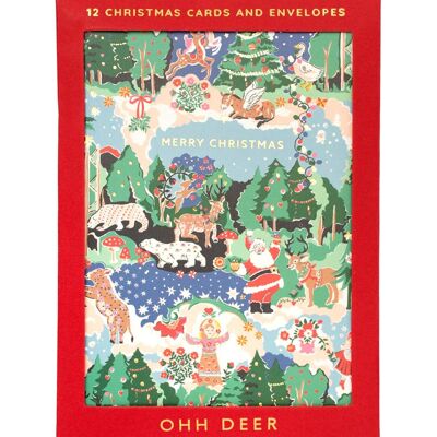 Cath Kidston Christmas Card Set - Pack of 12 (8147)