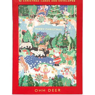Cath Kidston Lot de cartes de Noël – Lot de 12 (8147)