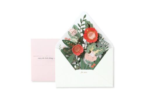 Floral Envelope 3D Layer Greeting Card (9409)
