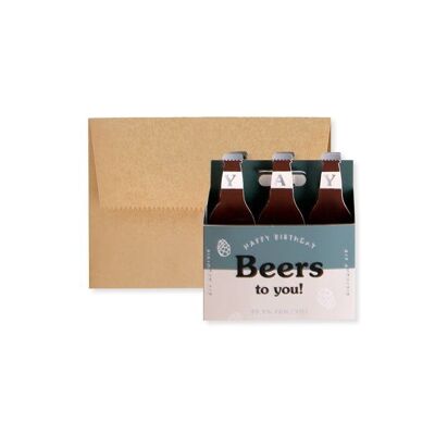 Tarjeta de felicitación con capa 3D Beers To You (9420)