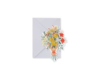 Carte de voeux de couche 3D de fleurs sauvages (9384)