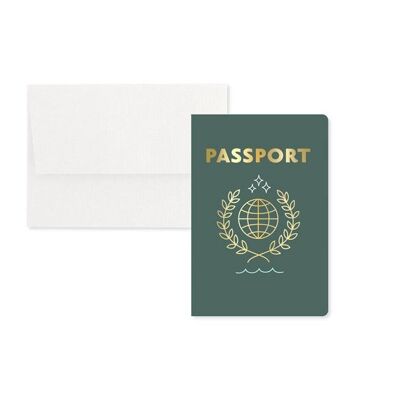 Tarjeta de felicitación con capa 3D de pasaporte (9395)