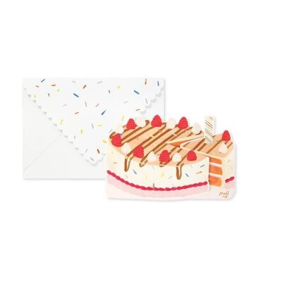 Tarjeta de felicitación con capa 3D para pastel (9417)
