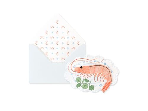 Shrimp 3D Layer Greeting Card (9392)