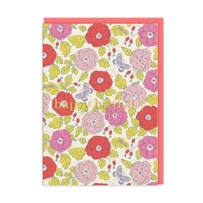 Butterfly Floral Happy Birthday Card (9272)