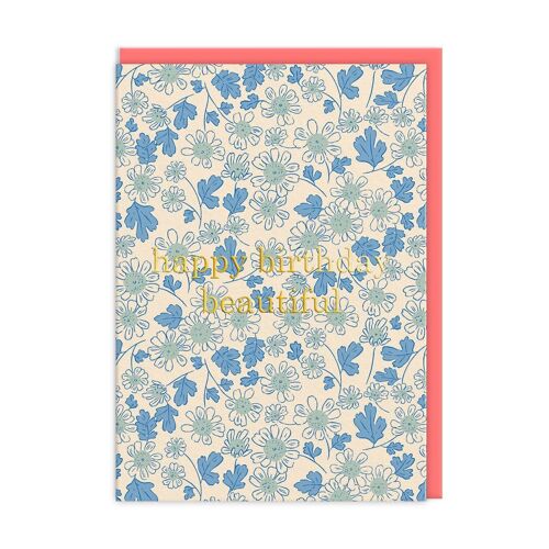 Blue Daisies Happy Birthday Card (9275)