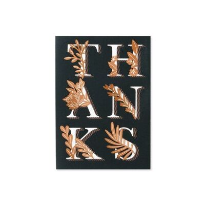 Botanical Thanks 3D Layer Greeting Card (9381)