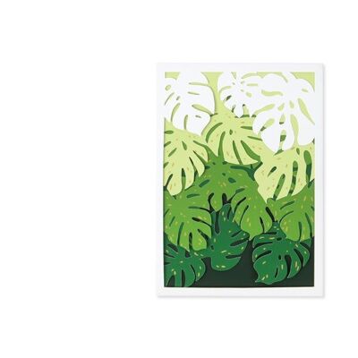 Monstera 3D Layer Greeting Card (9373)