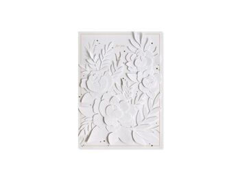 Carte de voeux de couche 3D de fleurs blanches (9368)