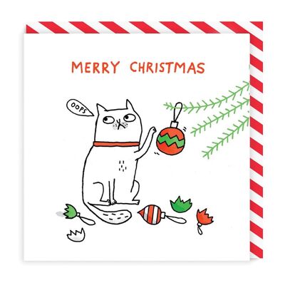 Oops Katze Frohe Weihnachten Grußkarte (639)