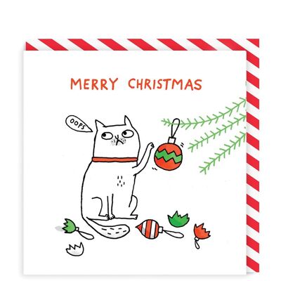 Oops Cat Merry Christmas Greeting Card (639)