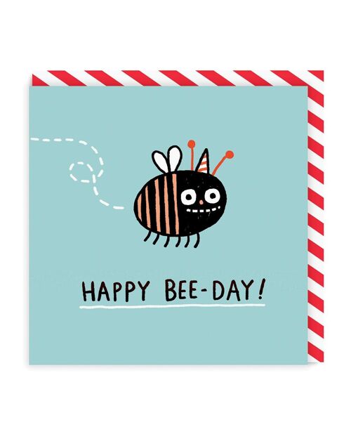 Happy Bee Day Square Greeting Card (4907)