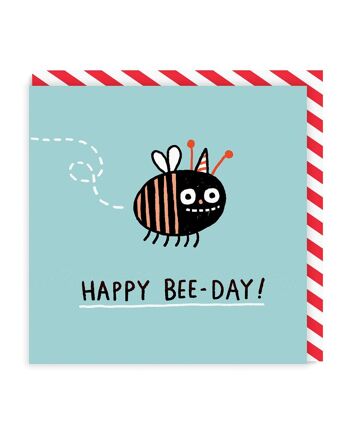 Carte de vœux carrée Happy Bee Day (4907)