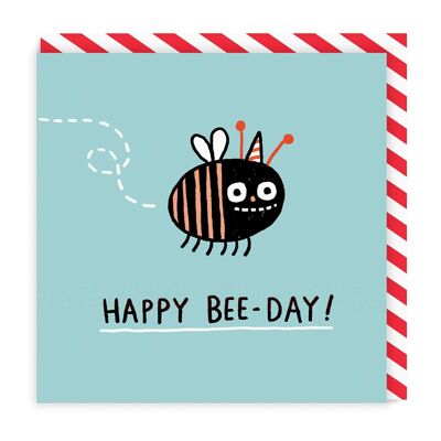 Happy Bee Day Square Greeting Card (4907)