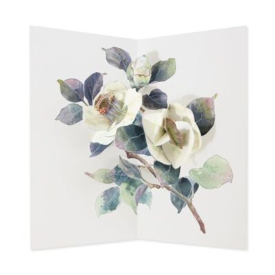 Camellia 3D Layer Greeting Card (9304)