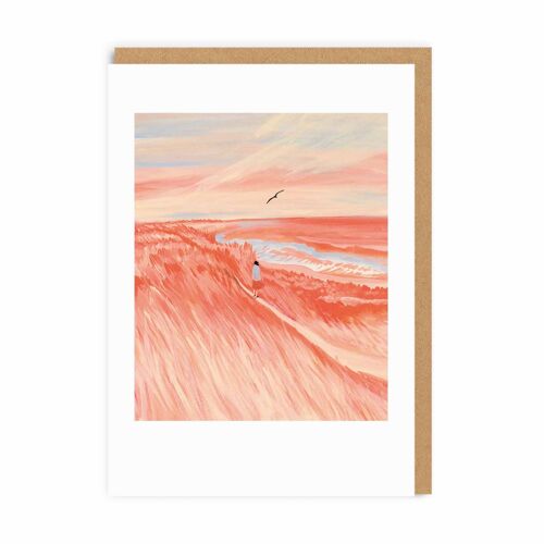 Red Grass Fields Greeting Card (7886)