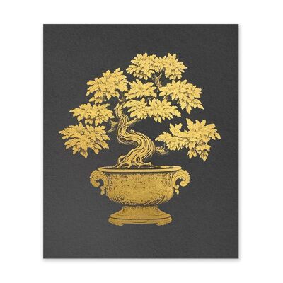 Stampa artistica di vaso Regency nero e oro (10975)