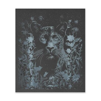 Stampa artistica leopardo in bianco e nero (10984)